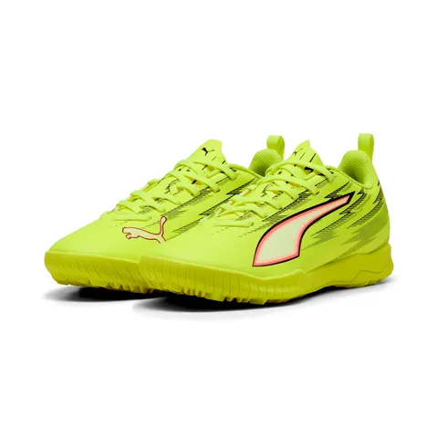 PUMA Ultra 6 Play TT JR - Scarpa da Calcio, Colore: Giallo e Nero, Rosso Acceso, Taglia