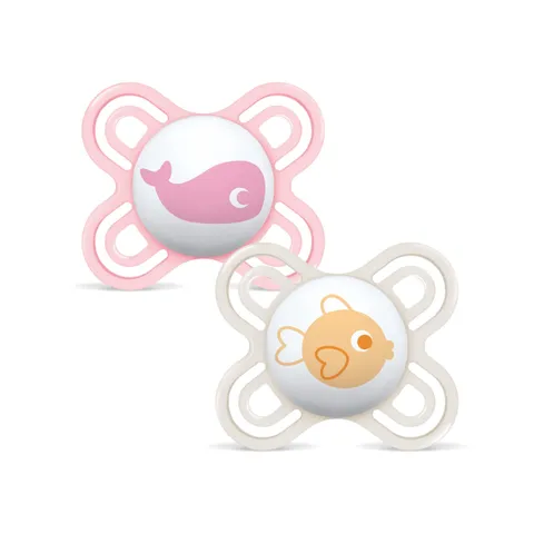 MAM Perfect Start Succhietto 0-2 Mesi, Ciuccio MAM 0-2 mesi in morbido silicone per uno