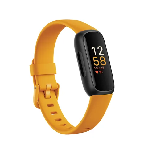 Tracker per fitness e benessere Fitbit Inspire 3 con autonomia fino a 10 giorni e compatibile con Android e Ios, Giallo senape
