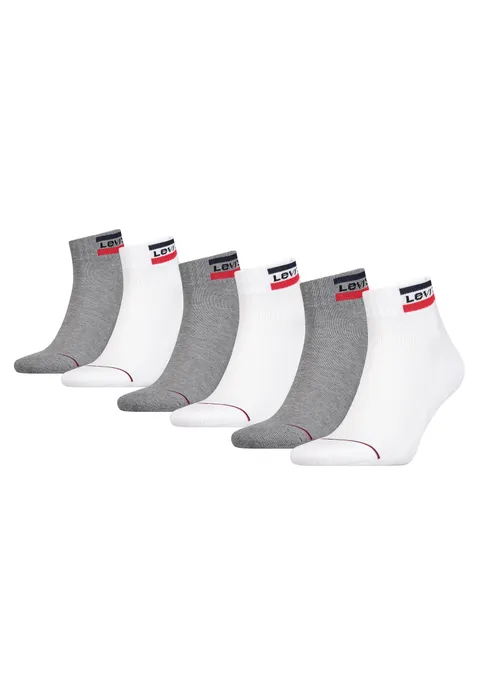 Levi's Quarter, Calzini Unisex - Adulto, Bianco/Grigio, 39-42