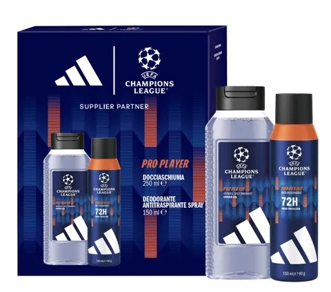 adidas, Cofanetto Regalo UEFA Champions League Pro Player, Deodorante Antitraspirante