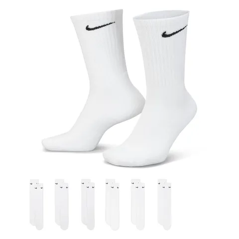 Nike SX7666-100 U NK EVERYDAY CUSH CREW 6PR-BD Calzini Uomo white/(black) S