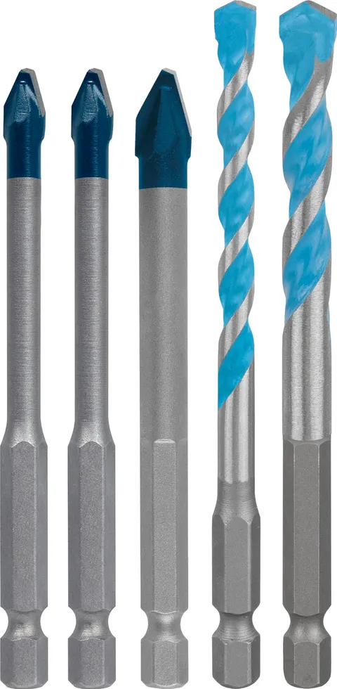 Expert HEX-9 Hard Ceramic & Multi Construction Drill Bit 5pc set 6/8mm