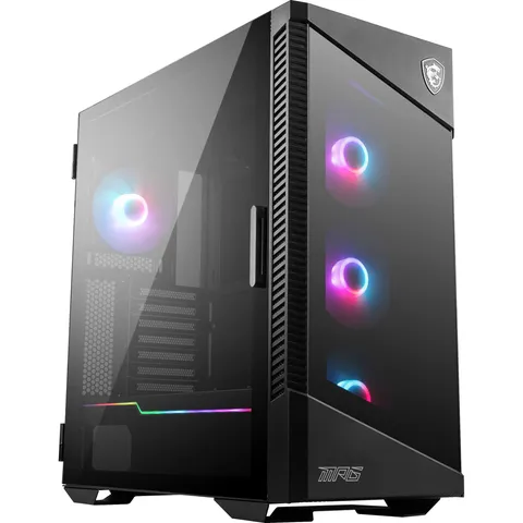 MSI MPG Velox 100R Case, ARGB, supporto verticale per scheda grafica, prese d’aria laterali, compatibile con radiatore da 360 mm, Type-C, pannello in vetro temperato, supporta fino a 7 ventole