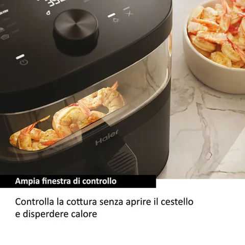 Friggitrice ad aria Haier Serie 5, 9 in 1, Display, Cuocere, Arrostire, Grigliare