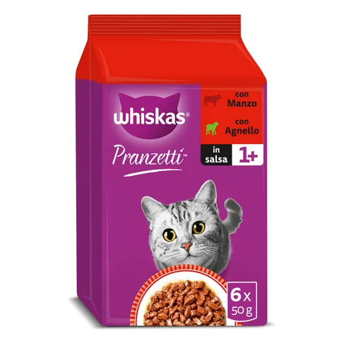 Whiskas Pranzetti Carne Adulti 6x50g