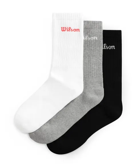 Wilson Calzini Crew Logo, Con Punta Senza Cuciture, Supporto Dell'Arco Plantare E