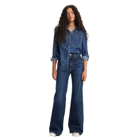 Levi's Ribcage Bells Blacks, On The Town No Crack, 28W x 34L