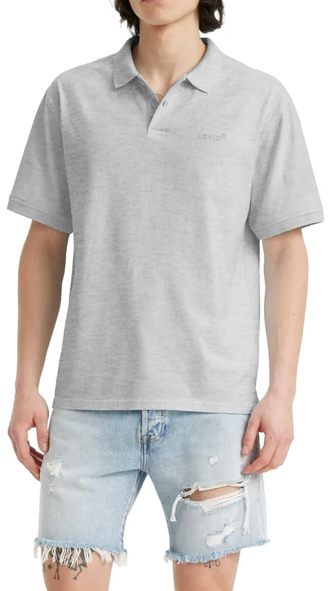 Levi's Polo Vintage da Uomo, Mid Tone Grey Heathe, L