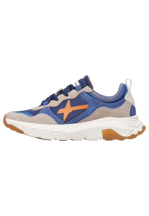 w6yz Sneakers in Suede e Tessuto Tecnico, Taupe Azure Navy 41