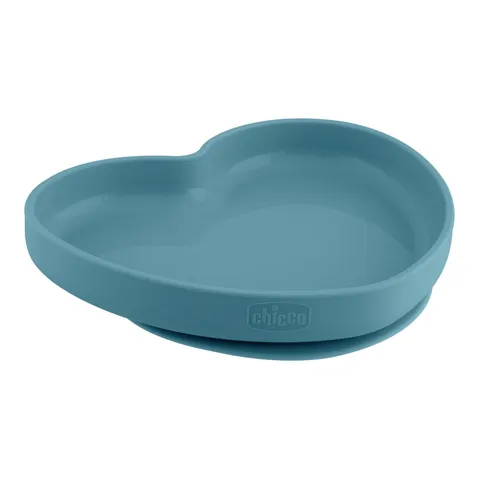 Chicco Piatto a Cuore in Silicone con Ventosa Antiscivolo 9m+, Piatto Pappa Neonato