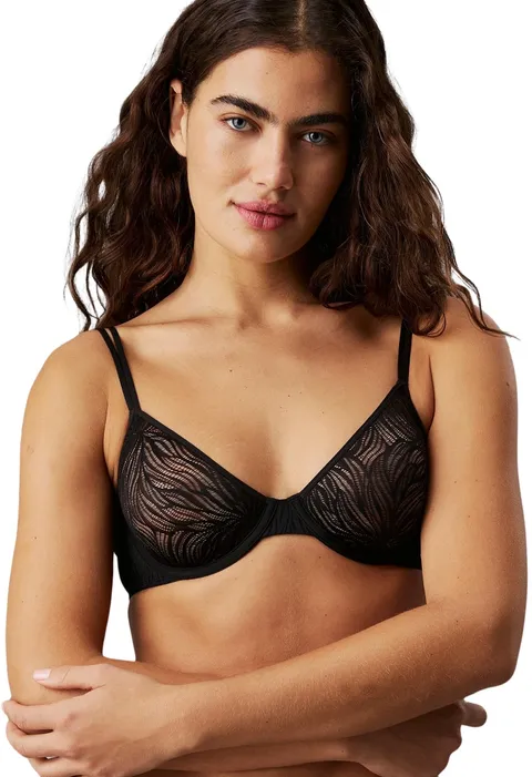 Calvin Klein Donna Reggiseno a Mezza Coppa Unlined con Ferretto, Nero (Black), 1A