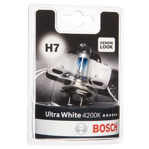 Bosch Lampadina Faro Ultra White, H7 12V 55W PX26d, (Lampadina x1)