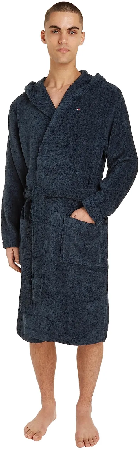 Tommy Hilfiger Uomo Accappatoio Spugna, Blu (Navy Blazer), XXL