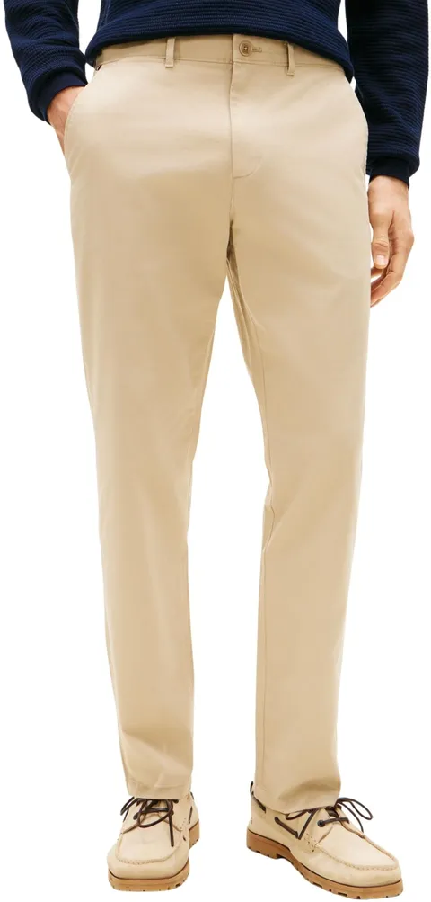 Tommy Hilfiger Uomo Pantaloni Chino Core Harlem Essential Twill Relaxed Fit, Beige