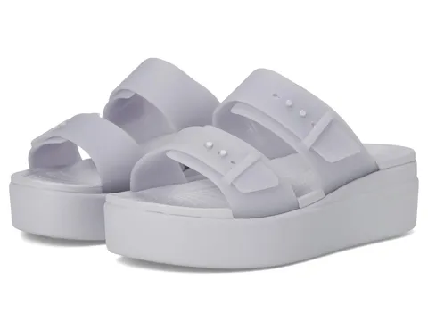 Crocs Brooklyn BuckleFrostedLowWedge, Sandali Donna, Purple Moon, 41/42 EU