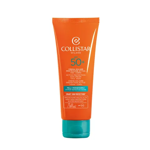 Collistar Crema Solare Protezione Attiva SPF 50+, Pelli Sensibili, 100 ml