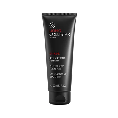 Collistar Uomo Detergente Scrub Viso e Barba, Deterge ed Esfolia, Effetto Detox