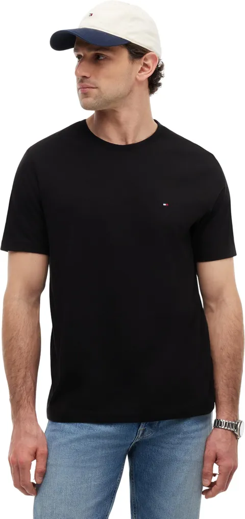 Tommy Hilfiger Uomo T-Shirt Maniche Corte Essential Regular Fit Scollo Rotondo, Nero (Black), XL
