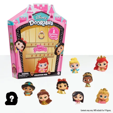 Disney Doorables Glitter and Gold Princess Collection Peek, 8 personaggi a sorpresa