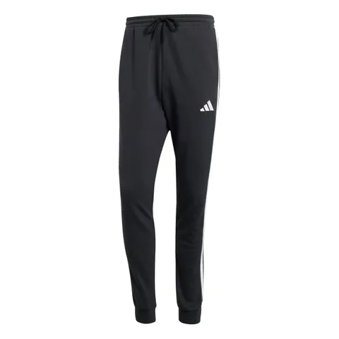 adidas Uomo Essential Three Stripes French Terry Pants, Black/White, S