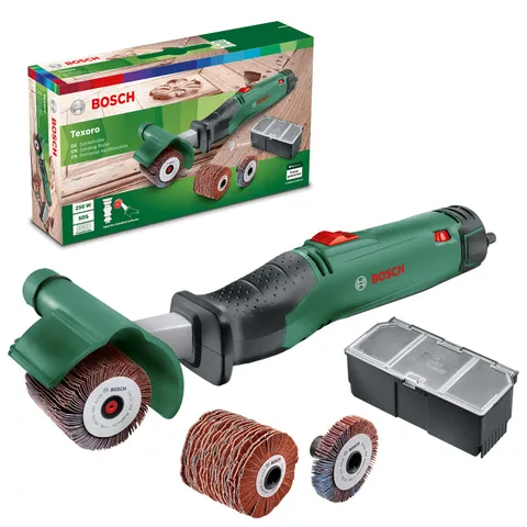 Bosch Texoro Levigatrice a rullo abrasivo (250 W, 3 accessori, scatola accessori, in