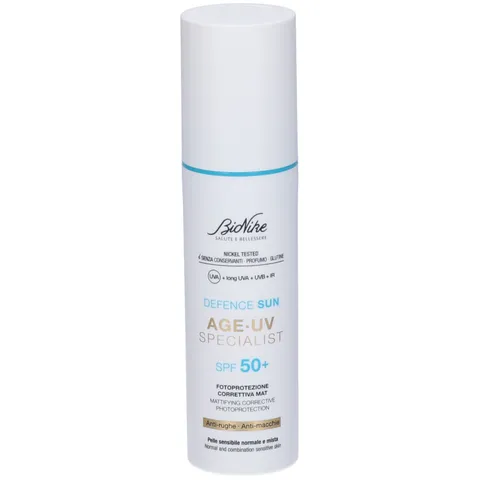 BioNike Defence Sun - Age UV Specialist, Crema Viso Antirughe SPF 50+ con Acido