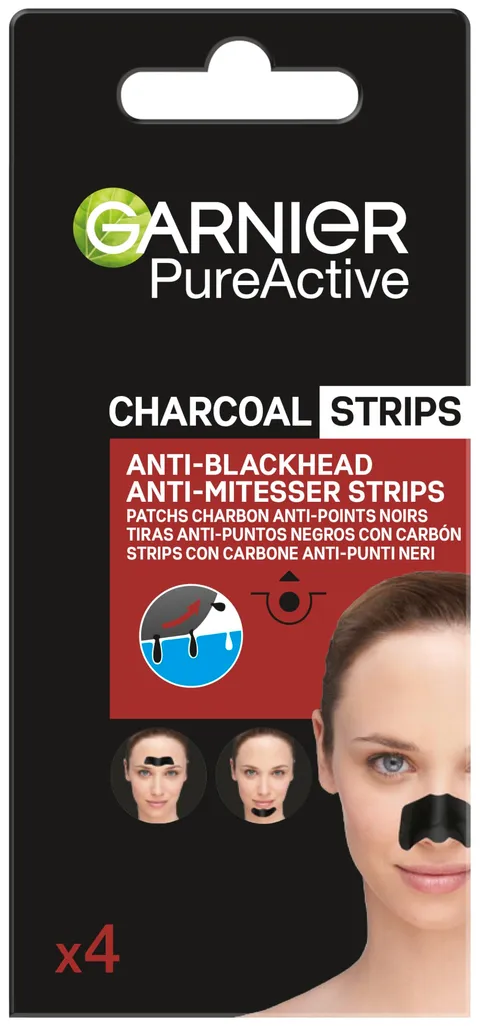 Garnier Viso Pure Active Charcoal Contro Punti Neri, 4 Strisce