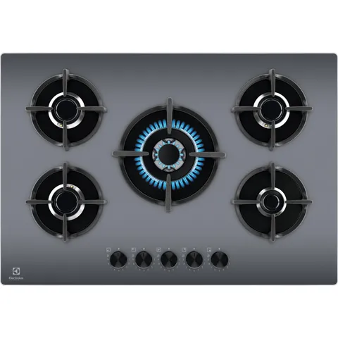 Electrolux Piano Cottura a Gas, Serie 600, EGG75372M, 5 Fuochi, 75 cm, Bruciatore Rapido