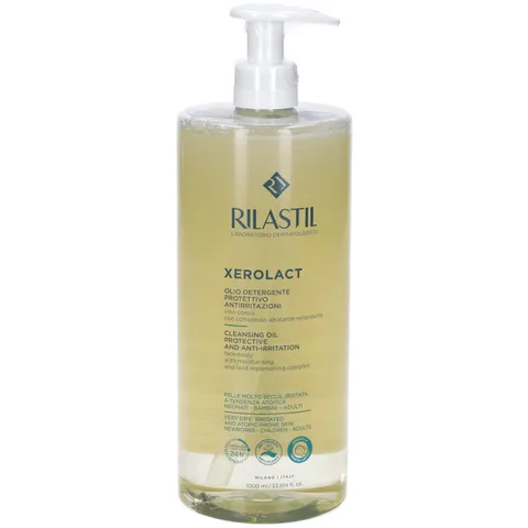 Rilastil Xerolact Olio Detergente Viso e Corpo per Neonati, Bambini e Adulti, Idratante