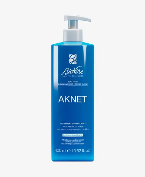 BioNike Aknet - Gel Detergente Viso e Corpo per Pelle Grassa e a Tendenza Acneica