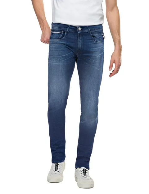 Replay Jeans Dritti Grover da Uomo con Elasticità, Blu (Medium Blue 009), 30W / 32L