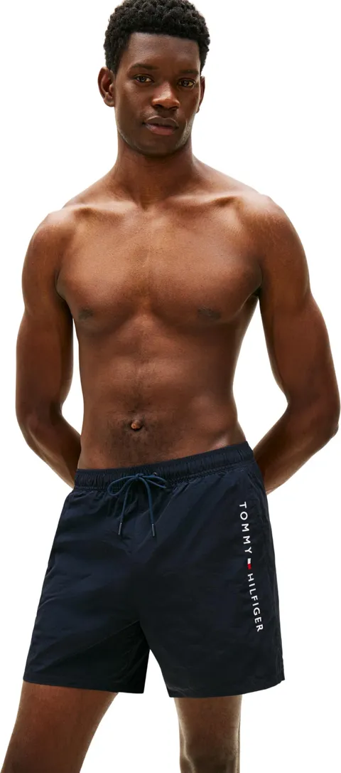 Tommy Hilfiger Medium Drawstring Zip Pocket Um0um03748 - Maglia da Bagno, Blu (Desert