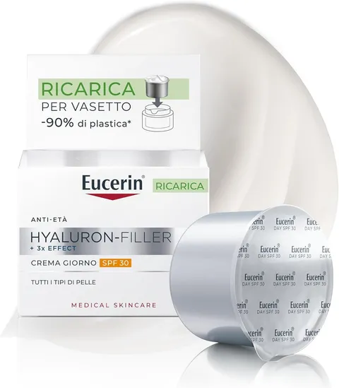 Eucerin Hyaluron-Filler Refill Crema Giorno SPF 30 50 ml, Crema viso antirughe e