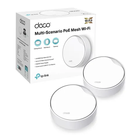 TP-Link Deco X50-PoE Router Mesh WiFi 6, AX3000Mbps Dual Band, PoE(Alimentazione Tramite