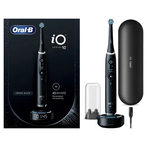 Oral-B Spazzolino Elettrico Ricaricabile iO 10 Nero, 1 Spazzolino Elettrico, 1 Testine di
