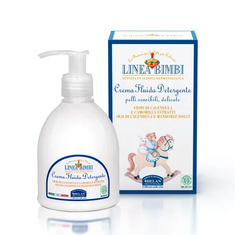 Helan, Linea Bimbi - Crema Corpo Idratante Neonato e Bambino, Detergente Fluido con