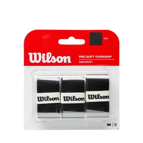 Wilson Grip WRZ4040BK Impugnatura PRO Soft Overgrip, Unisex, Nero, 3 unità