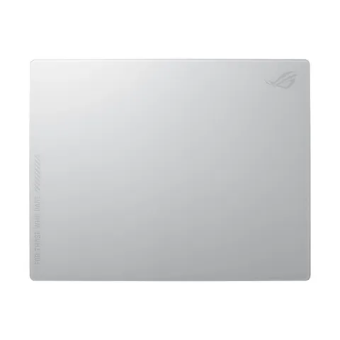 ASUS ROG Moonstone Ace L Mouse Pad Gaming in Vetro, Superficie Silenziosa e Scorrevole, Vetro Temperato 9H, Resistente a Graffi e Urti, Base in Silicone Antiscivolo, 500 x 400 mm, Moonlight White