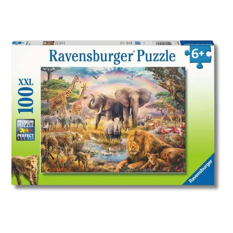 Ravensburger - Puzzle La savana africana, 100 Pezzi XXL - Puzzle Bambini 6 Anni, Giochi