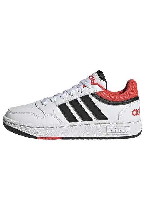 adidas Unisex - Bambini Hoops Shoes, Cloud white/core black/bright red, 30 1/2 EU