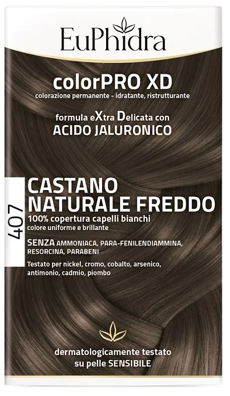 Euphidra - ColorPro XD 407, Castano Naturale Freddo, Riduce il Rischio di Irritazioni e