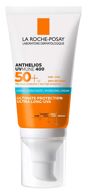 La Roche Posay Anthelios UVmune 400, Crema Idratante Protettiva SPF50+, Per Tutti i Tipi