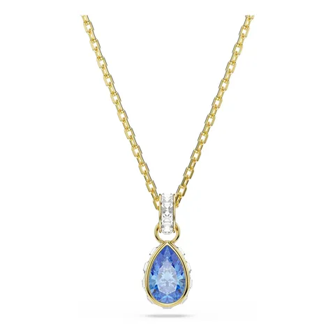 Swarovski Pendente Chroma, Taglio Pear, Blu, Finitura oro 18K