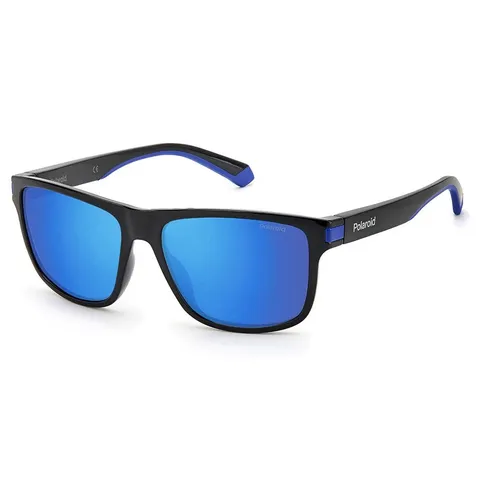 Polaroid PLD 2123/S Occhiali, Black Blue, 57 Uomo