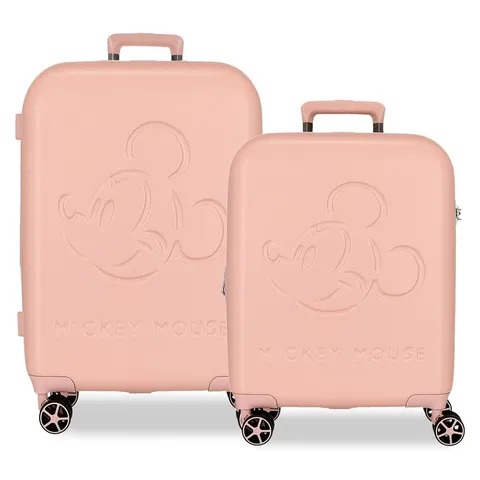 Disney Topolino Good Trip Set di valigie rosa 55/70 cm Rigido 5,65 kg Chiusura TSA ABS