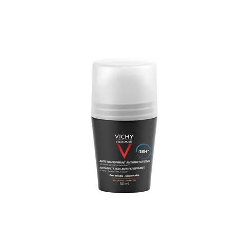 Vichy Homme Deodorante Roll-On Antitraspirante, Efficacia 48H, 50 ml