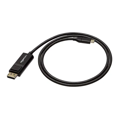 Amazon Basics Cavo bidirezionale USB-C a Display Port, 0.9 m, Nero
