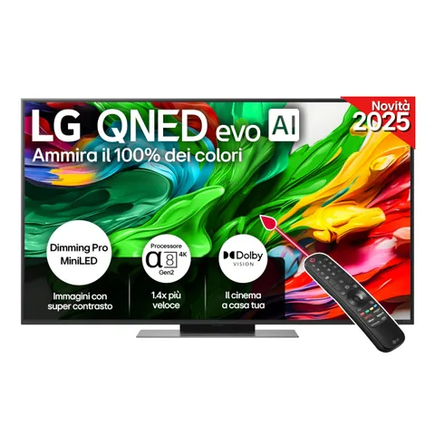 LG QNED evo AI QNED86 TV 55 pollici, Smart TV 4K, Processore α8 Gen2, Dimming Pro con