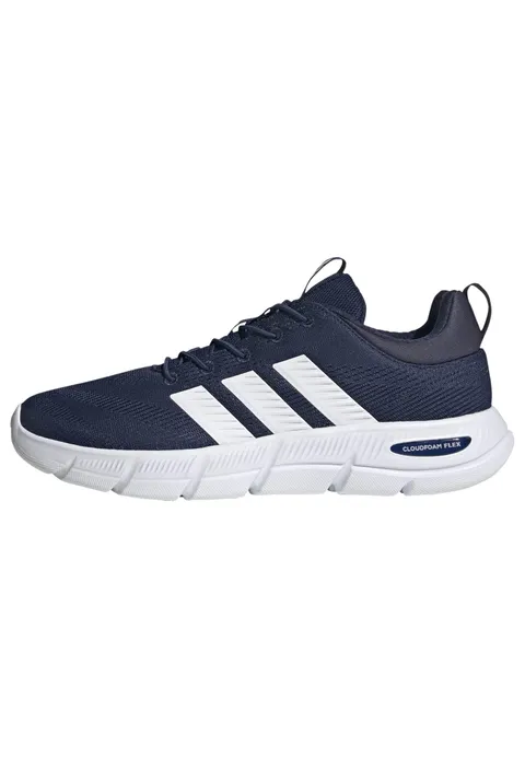 adidas Uomo Cloudfoam Flex Elastic Laces Shoes, Dark Blue/Ftwr White/Shadow Navy, 44 2/3
